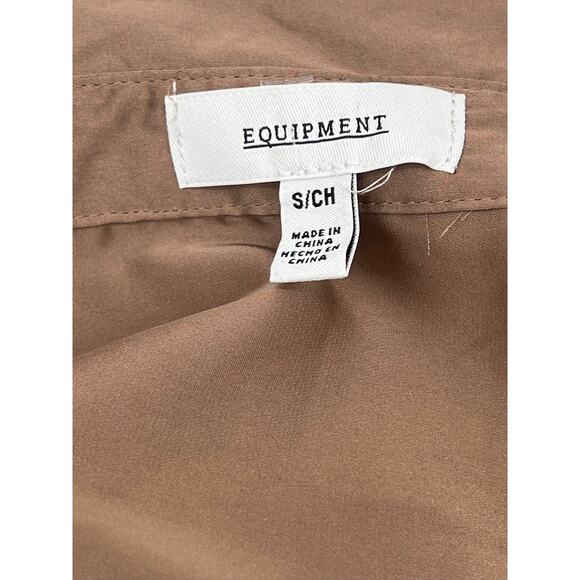 EQUIPMENT Button-up Blouse in Brown Mocha (Womens: Small) - Picture 9 of 12